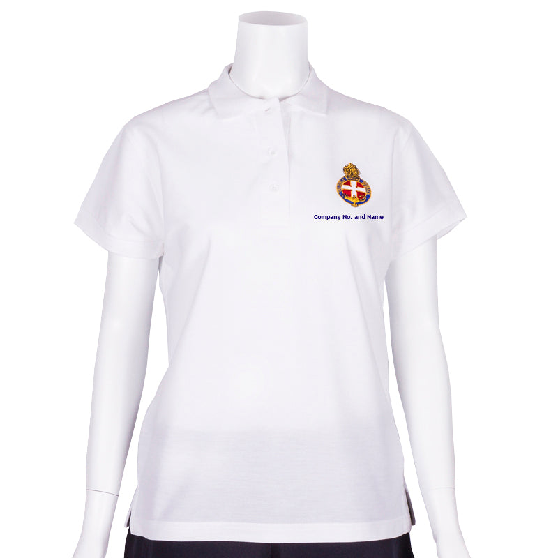 White Polo Shirt Ladies Fit with Company Name