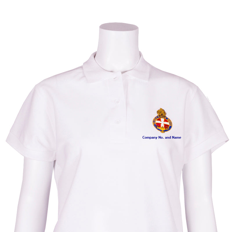White Polo Shirt Ladies Fit with Company Name
