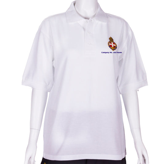 White Polo Shirt Regular Fit with Company Name