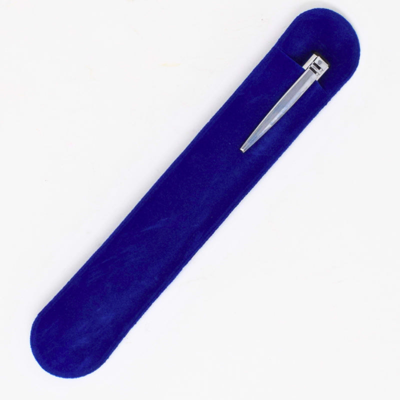 Blue Ball Pen & Velvet Pouch