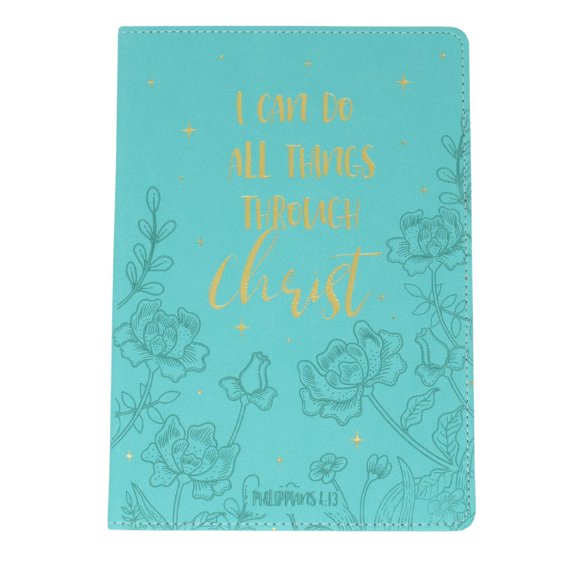 A5 Lux-Leather Journal I Can Do All Things Through Christ