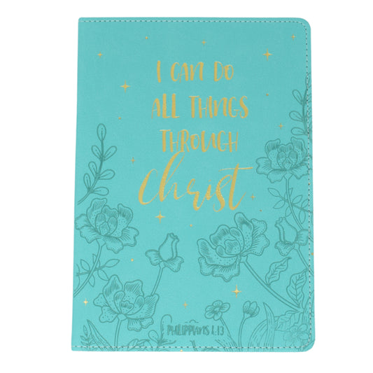 A5 Lux-Leather Journal I Can Do All Things Through Christ