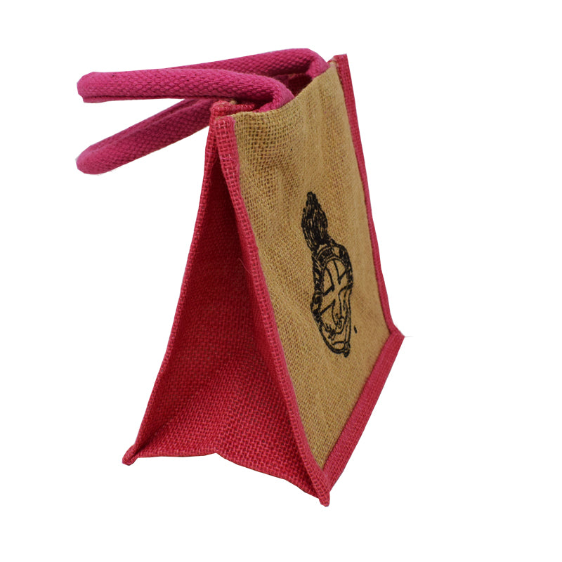 Mini Pink Jute Bag