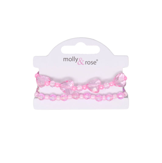 Pink Stretch Beaded Bracelets