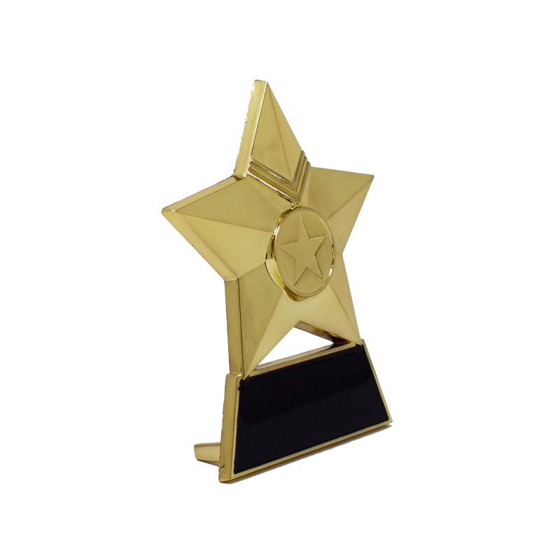 Gold Metal Star Plaque 12cm (AP001G)