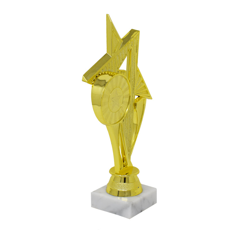 Gold Star Trophy With White Base 21.5cm