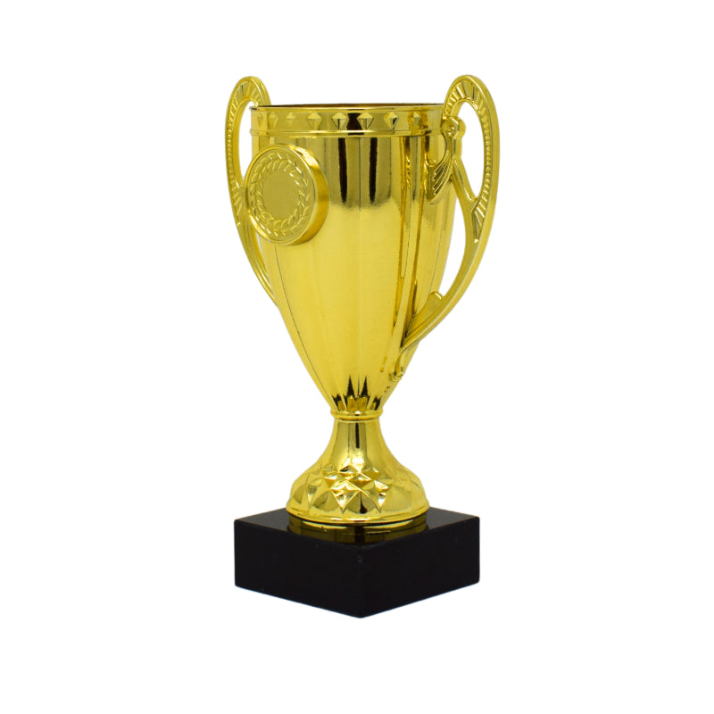 Gold Flared Trophy Cup With Black Base 14.5cm