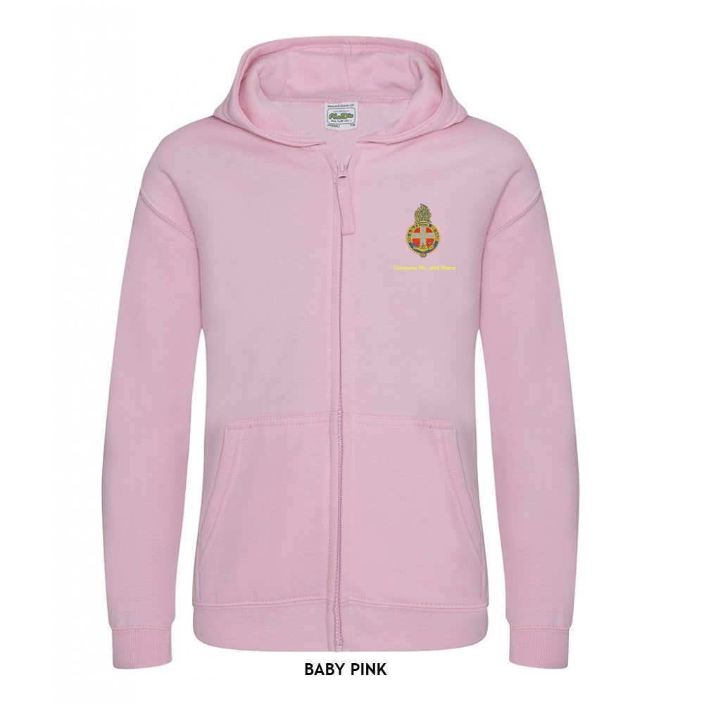 Girl's Zipped Hoodie With GB Crest (Print On Back)