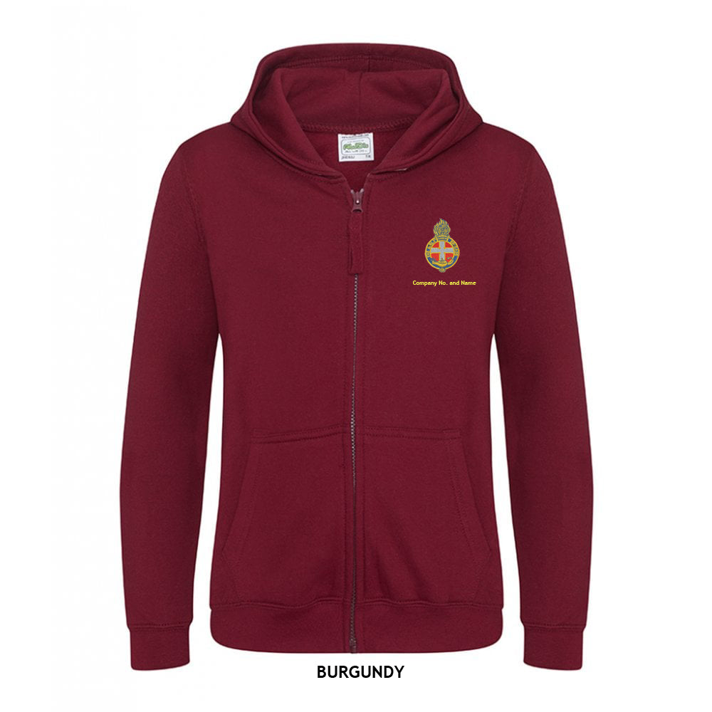 Girl's Zipped Hoodie With GB Crest (Print On Back)