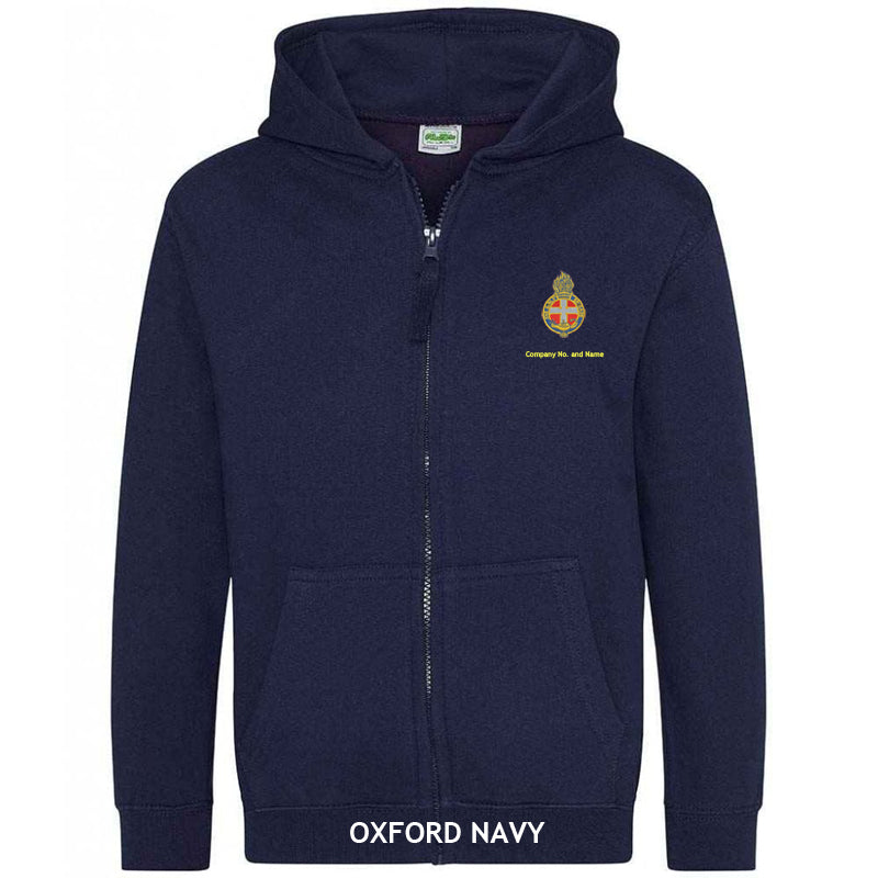 Girl's Zipped Hoodie With GB Crest (Print On Back)