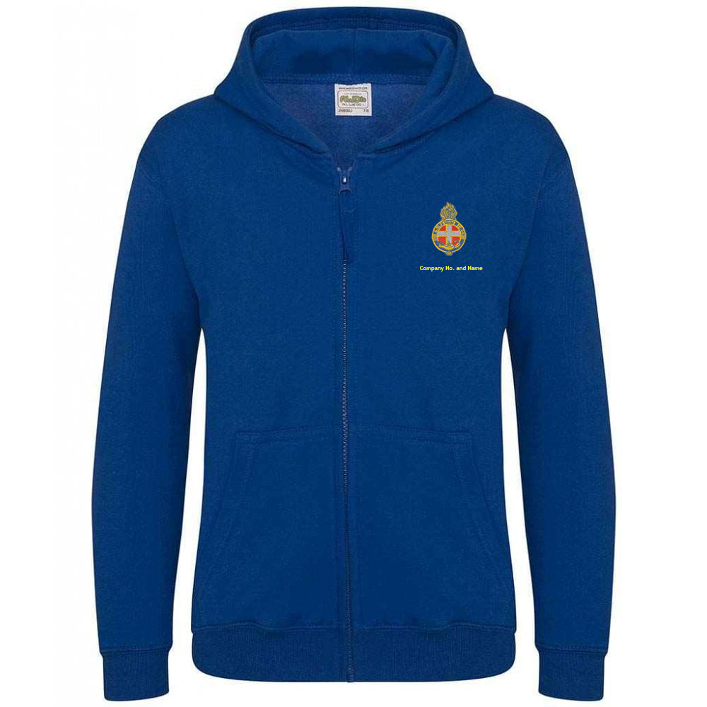 Girl's Zipped Hoodie With GB Crest (Print On Back)