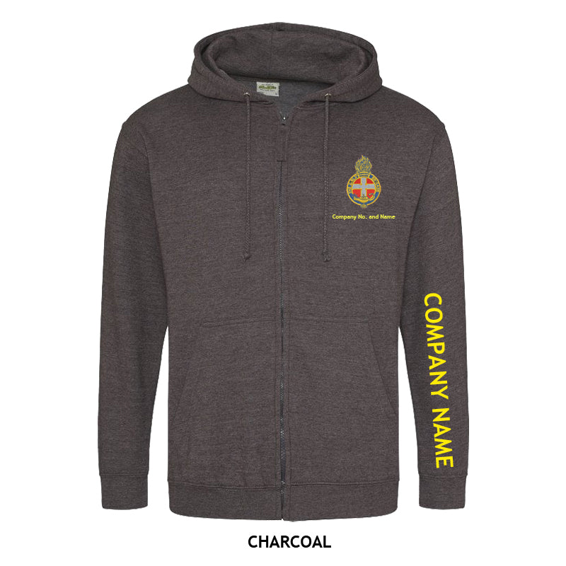 Zipped Hoodie With GB Crest (Print On Sleeve)