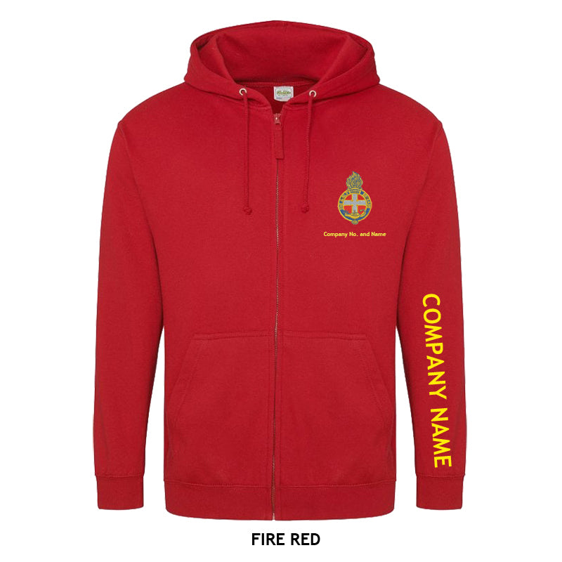 Zipped Hoodie With GB Crest (Print On Sleeve)