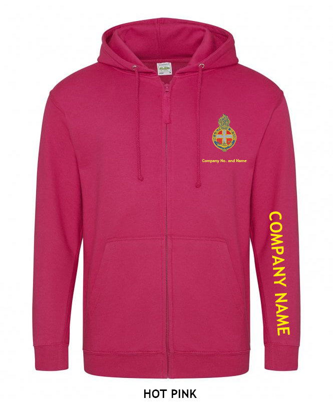 Zipped Hoodie With GB Crest (Print On Sleeve)