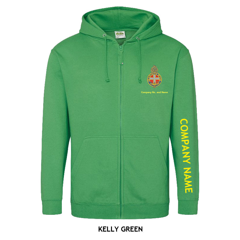 Zipped Hoodie With GB Crest (Print On Sleeve)