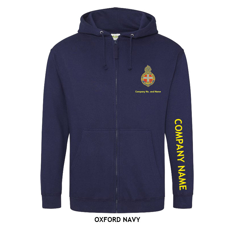 Zipped Hoodie With GB Crest (Print On Sleeve)