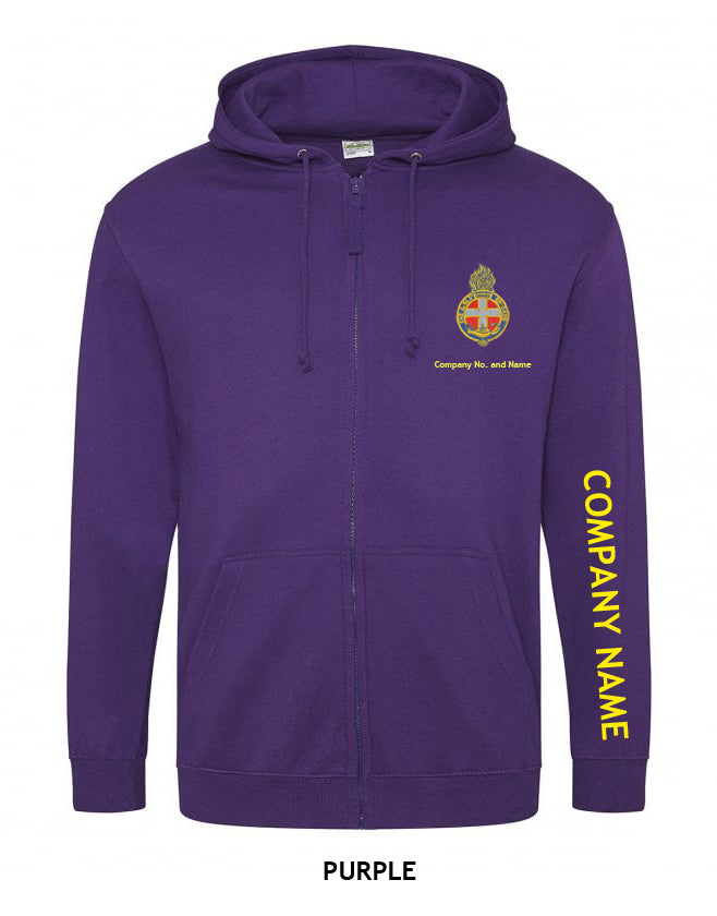 Zipped Hoodie With GB Crest (Print On Sleeve)