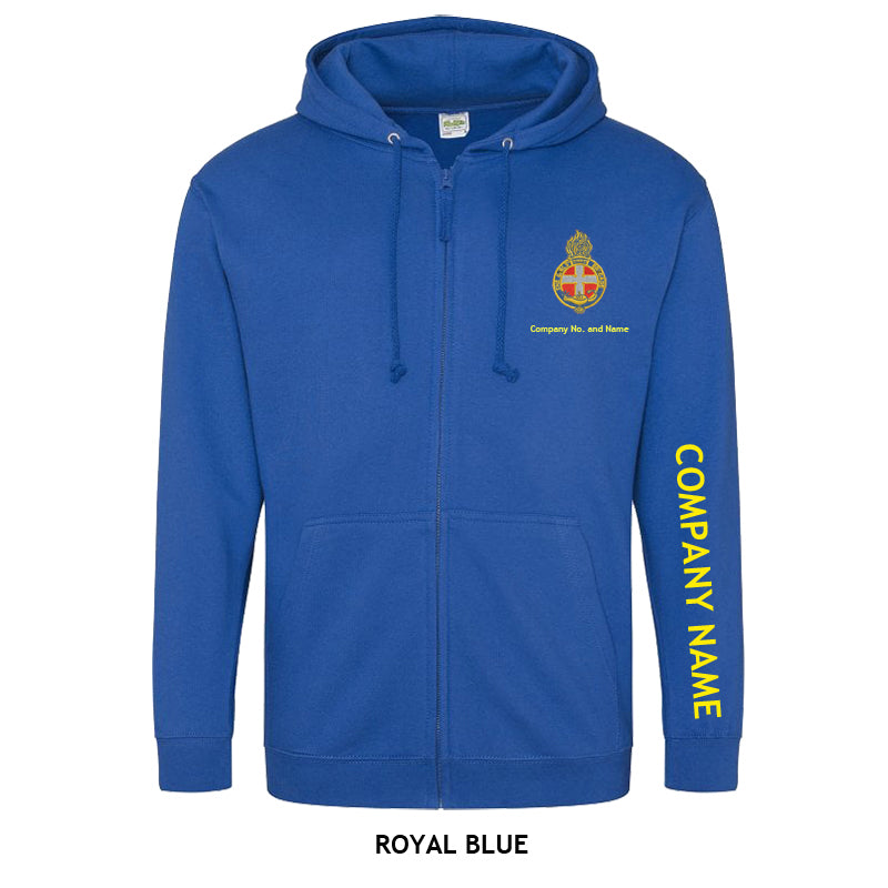 Zipped Hoodie With GB Crest (Print On Sleeve)