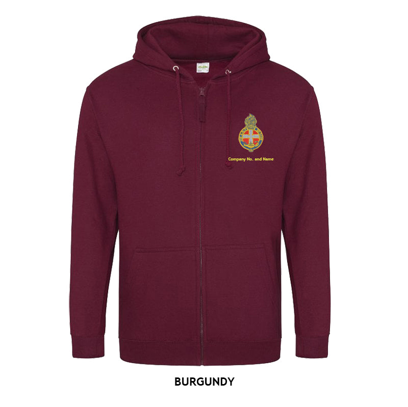 Zipped Hoodie With GB Crest (Print On Back)