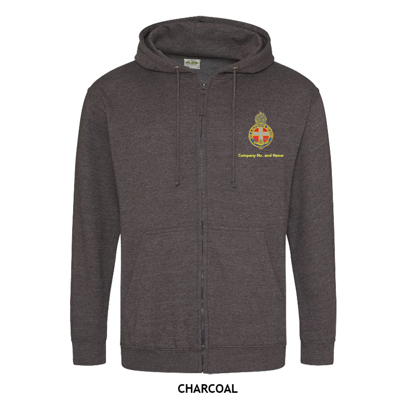 Zipped Hoodie With GB Crest (Print On Back)