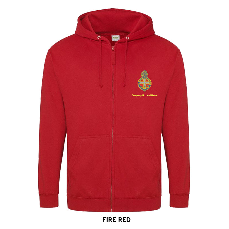 Zipped Hoodie With GB Crest (Print On Back)