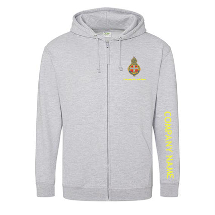Zipped Hoodie With GB Crest (Print On Sleeve)