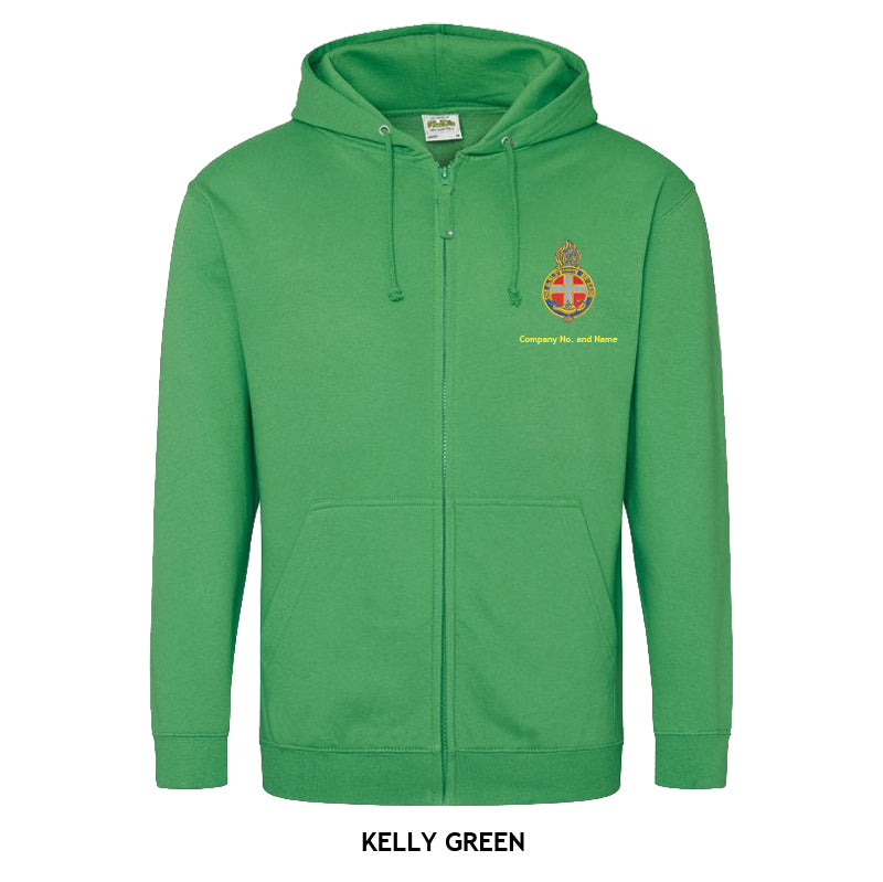 Zipped Hoodie With GB Crest (Print On Back)