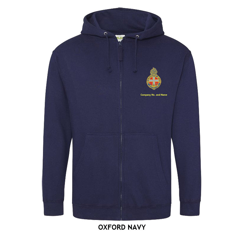 Zipped Hoodie With GB Crest (Print On Back)