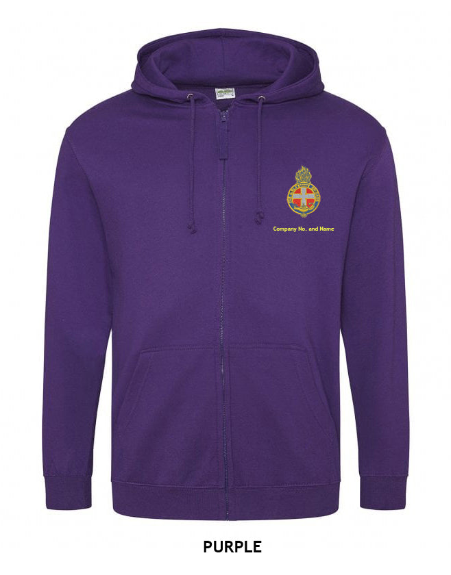 Zipped Hoodie With GB Crest (Print On Back)